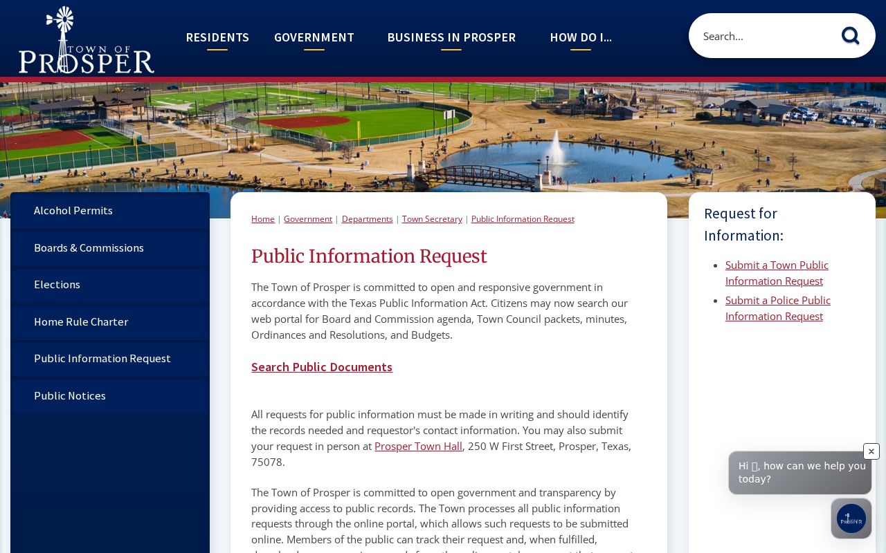 Prosper residents directory public information request portal