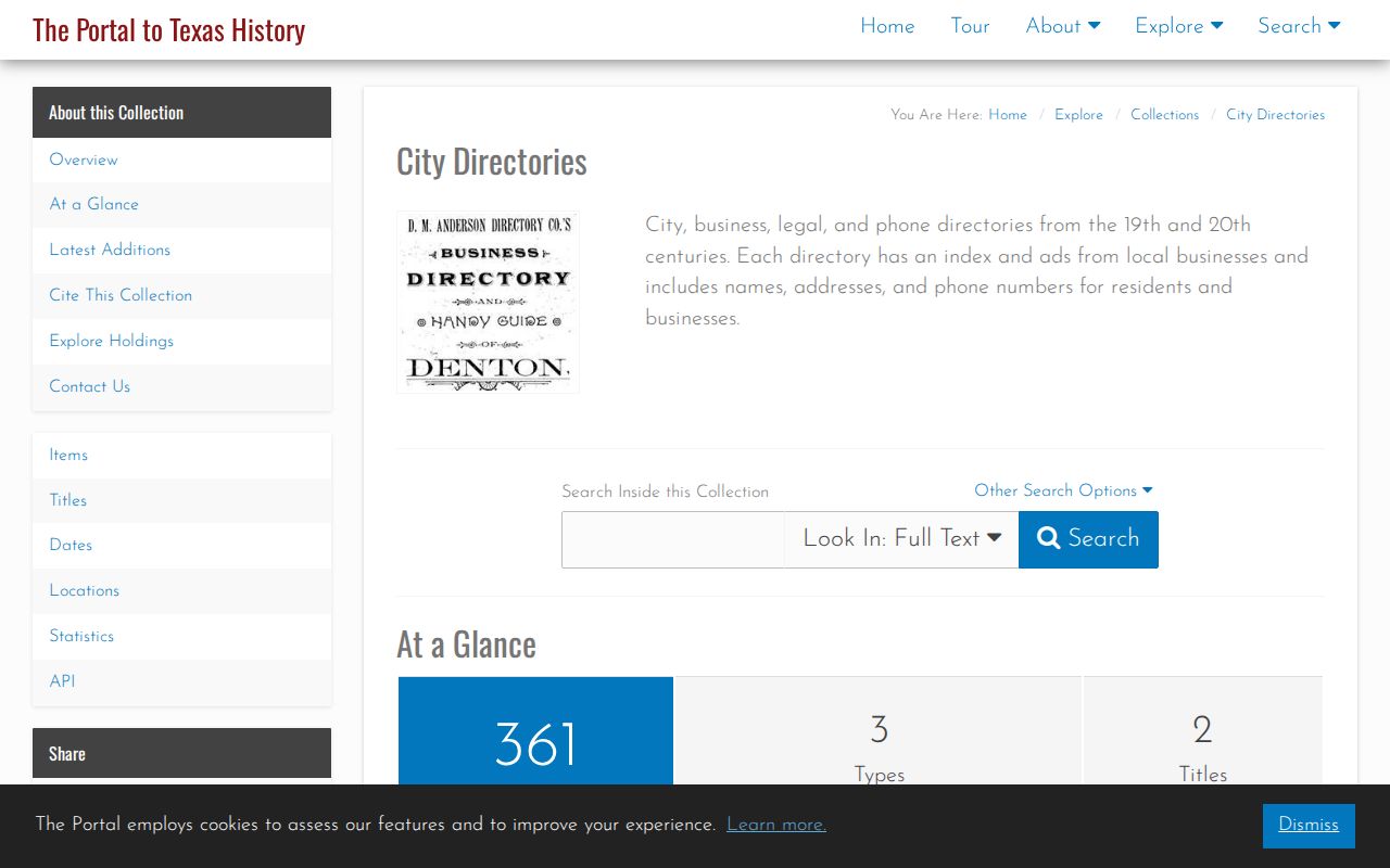 Prosper city directory collection at the UNT Portal to Texas History